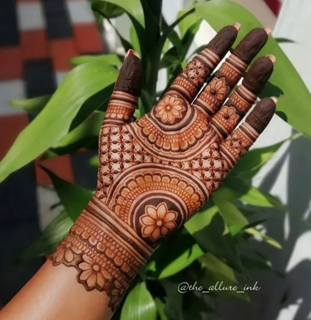 सॉलिड टिप्स के साथ घनी हथेली जाली